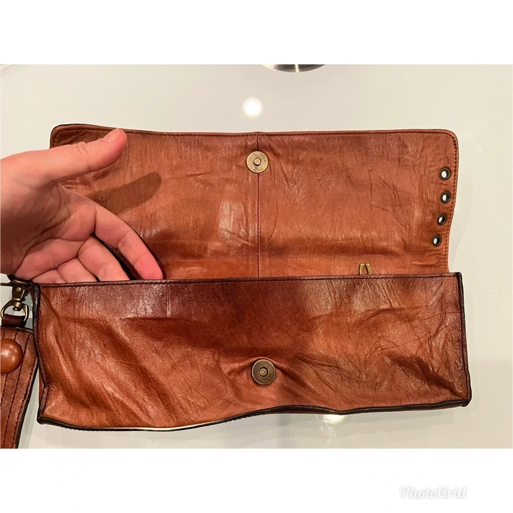 Vintage Betsey Johnson Boutique Wristlet Large Leather and Stud Clutch - Picture 3 of 4
